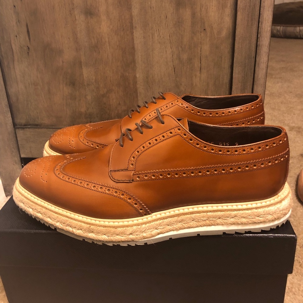 NEW RUNWAY PRADA BROGUE WINGTIP ESPADRILLES